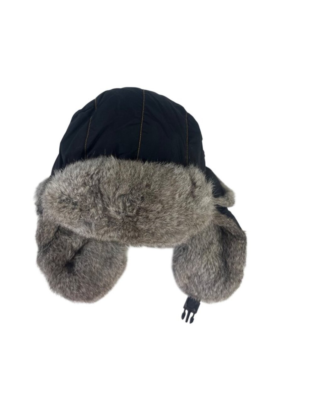 Mad Bomber Rabbit Fur Winter Trapper Hat XL Black Gray - Picture 7 of 8